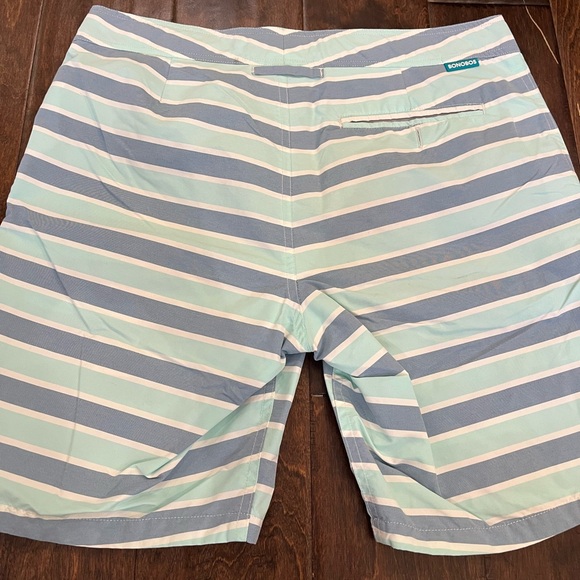 Bonobos Flat Front Blue Stripe Swim Trunks size Small - Picture 5 of 7